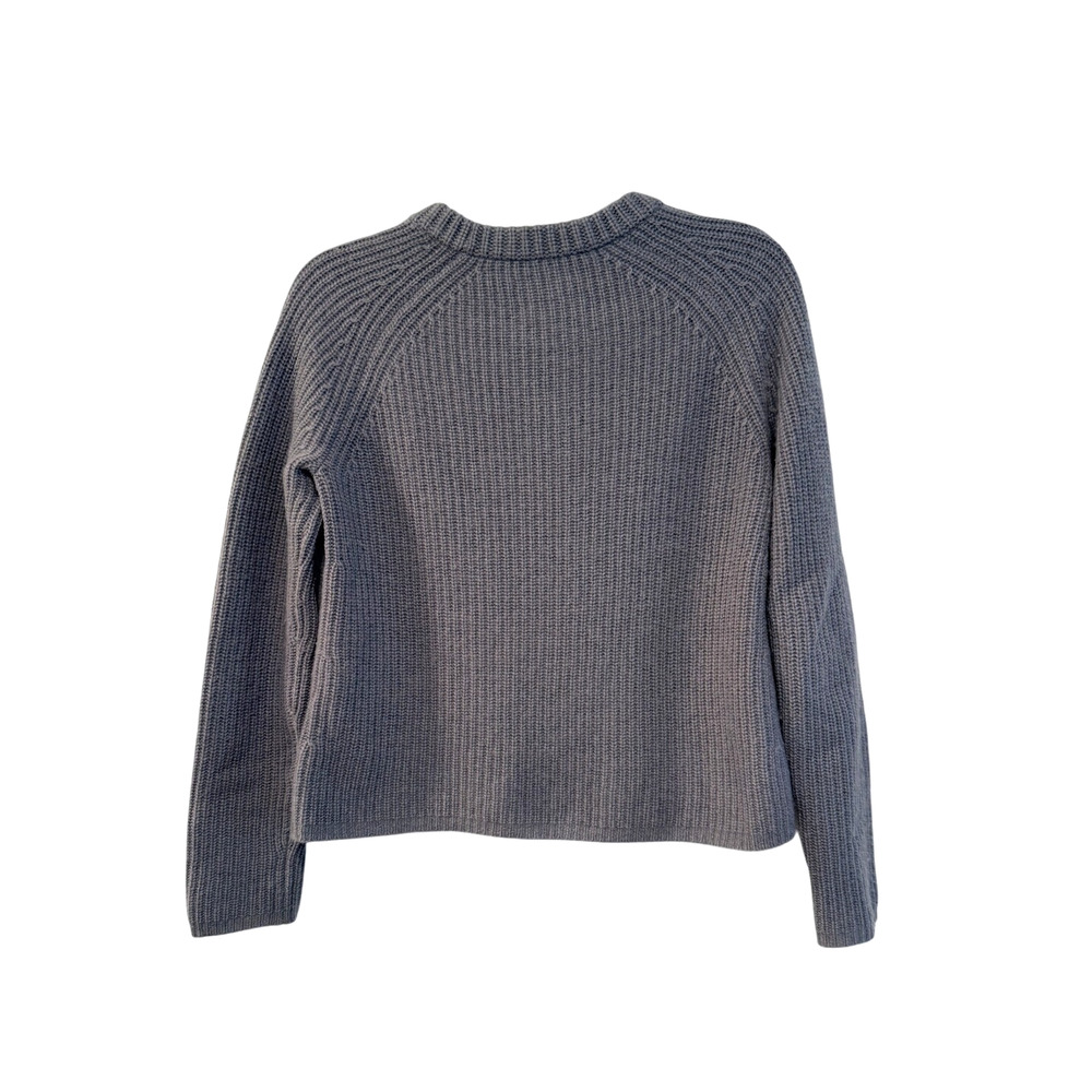 Jenni Kayne S Iconic 100% CASHMERE Fisherman Sweater $425 NWT Dusty Blue Gray - Picture 5 of 9